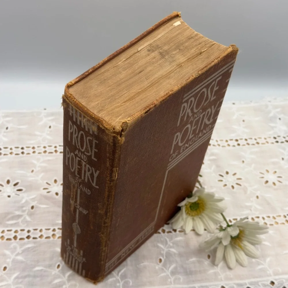 L.W. Singer Prose and Poetry of England Brown Hardcover 1935 Vintage Literature
